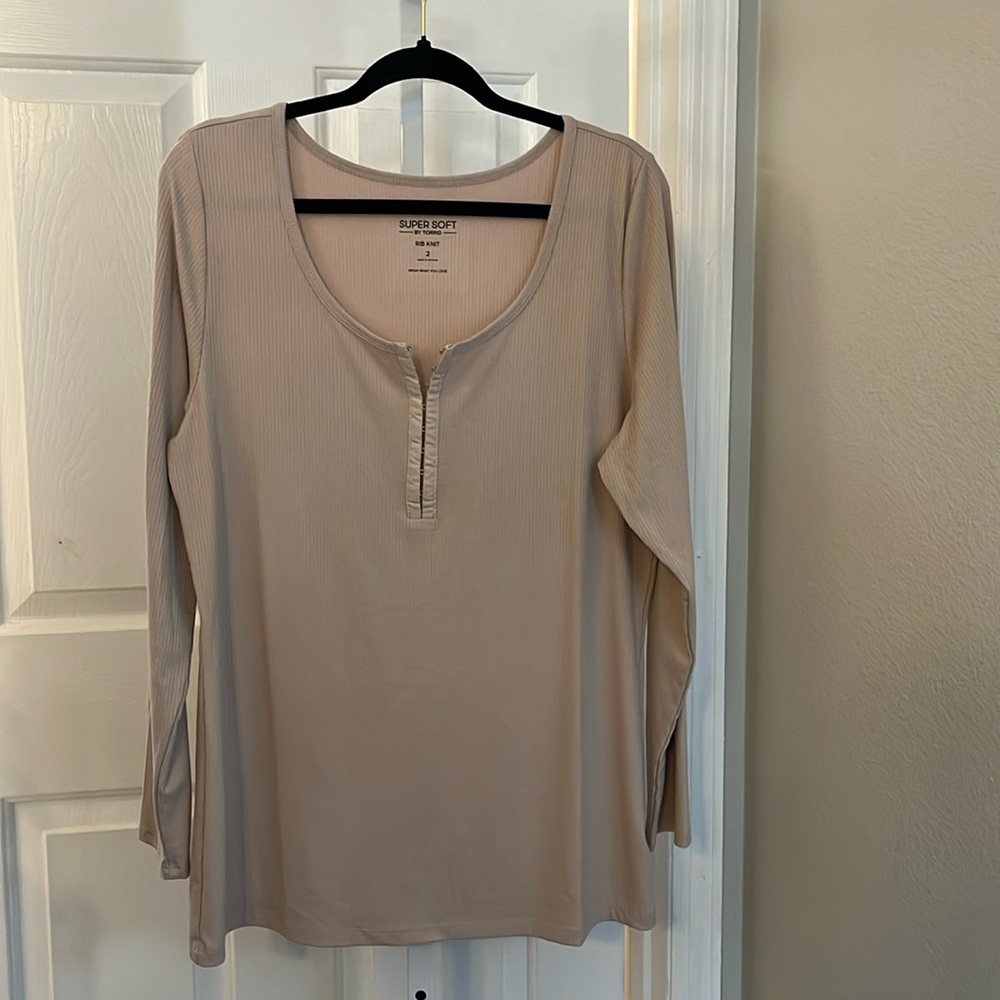 Torrid Beige Long Sleeve Blouse